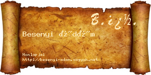 Besenyi Ádám névjegykártya